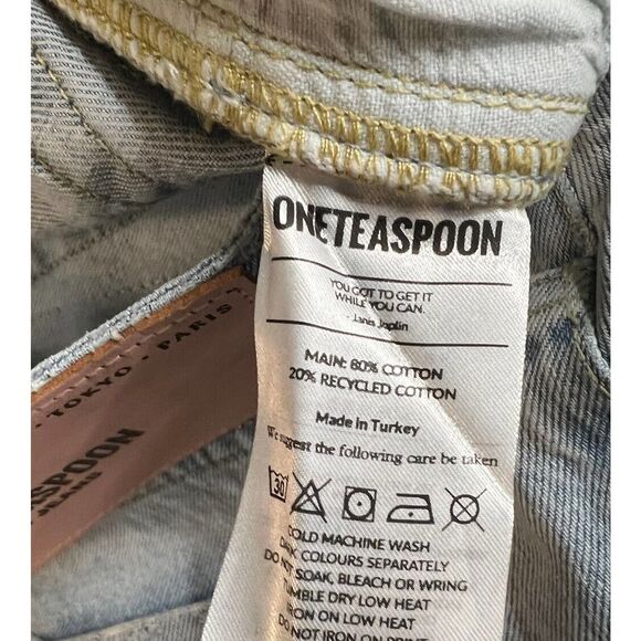 Free People BEST BLUE LACED BANDITS RELAXED JEANS Size 27 New - Picture 9 of 10